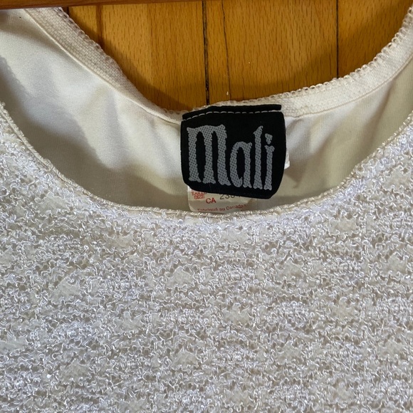 Vintage 90s white textured bodycon tassel dress - Picture 5 of 6